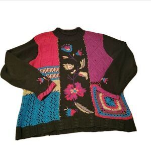 Coldwater Creek VTG Colorfur Knit Sweater Size XL